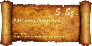 Sárosi Szabolcs névjegykártya